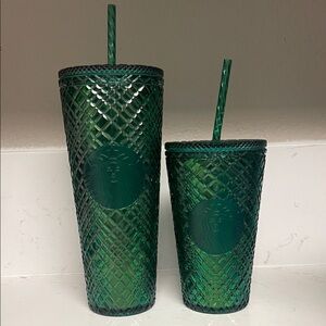 Starbucks Emerald Textured Tumblers venti and grande size